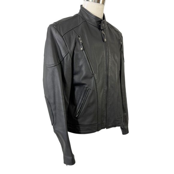 Wilsons Leather Other - Wilsons Leather Open Road Black Motorcycle Jacket Coat Moto Biker Size L Zippers
